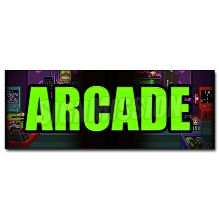 ARCADE DECAL sticker video pinball skeeball bowling games shooting play -  SIGNMISSION, D-12 Arcade